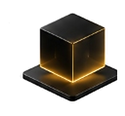 Objeto 3D cubo monolítico representando transformação da estratégia em realidade